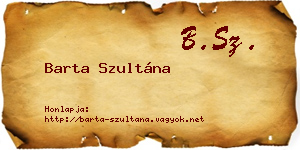 Barta Szultána névjegykártya